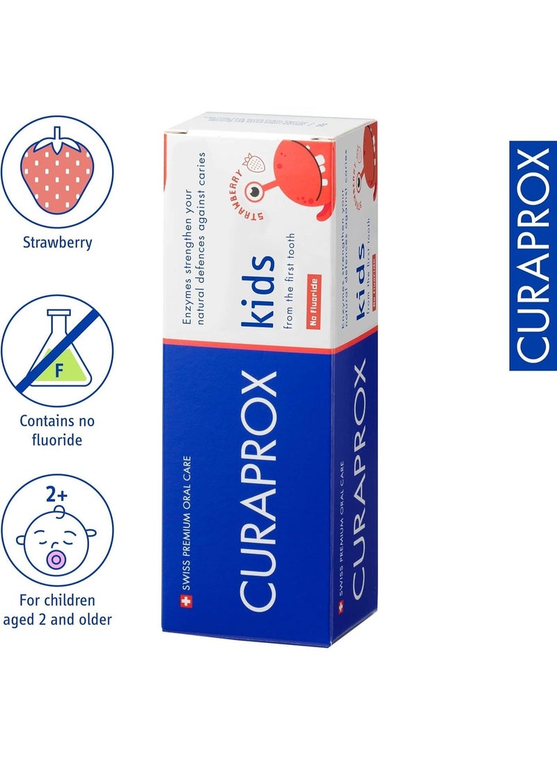 Curaprox Kids Toothpaste Strawberry Flavor Fluoride Free – 60 ml - Image 2